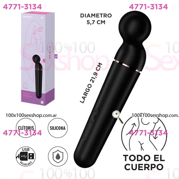 Cód: CA SS-SA-8553 - Planet Wand-er black + rosegold  Vibrador potente con mas de 60 modos de vibracion - $ 132000