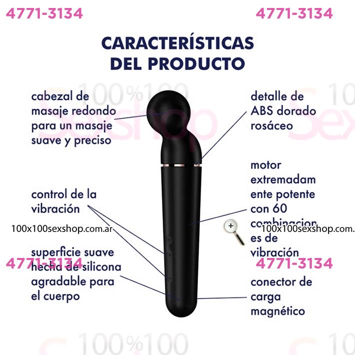 Planet Wand-er black + rosegold Vibrador potente con mas de 60 modos de vibracion