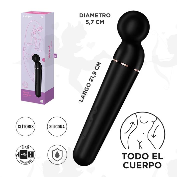 Planet Wand-er black + rosegold Vibrador potente con mas de 60 modos de vibracion Planet Wand-er black + rosegold Vibrador potente con mas de 60 modos de vibracion