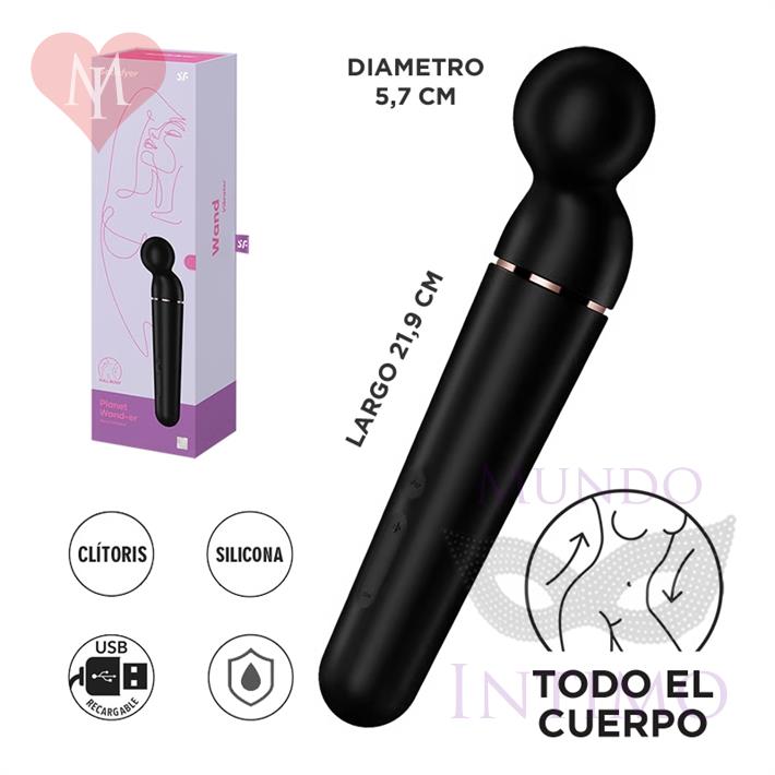 Planet Wand-er black + rosegold  Vibrador potente con mas de 60 modos de vibracion