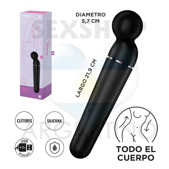 Planet Wand-er black + rosegold  Vibrador potente con mas de 60 modos de vibracion
