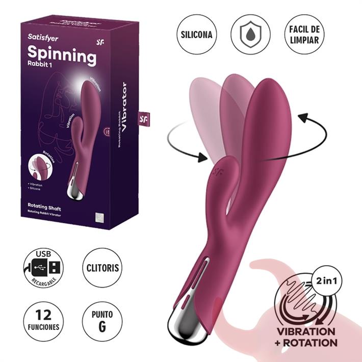  Spinning Rabbit 1 vibrador de punto G y clitoris con rotacion 