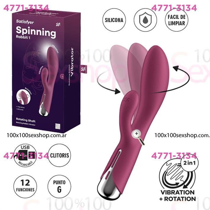 Spinning Rabbit 1 vibrador de punto G y clitoris con rotacion