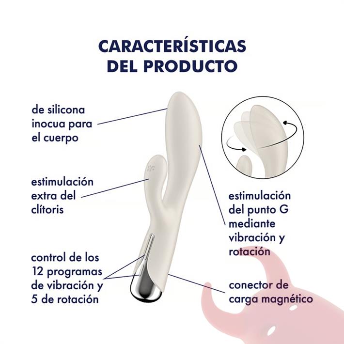 Spinning Rabbit 1 beige Estimulador de punto G con vibracion para el clitoris