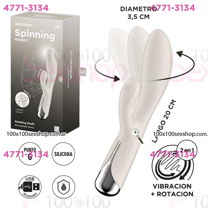 Cód: CA SS-SA-8741 - Spinning Rabbit 1 beige Estimulador de punto G con vibracion para el clitoris - $ 117500