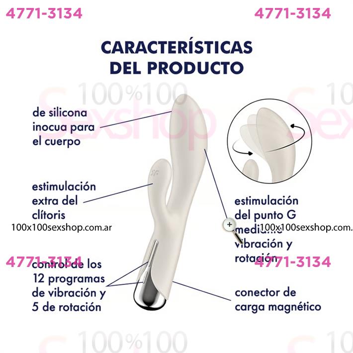 Spinning Rabbit 1 beige Estimulador de punto G con vibracion para el clitoris