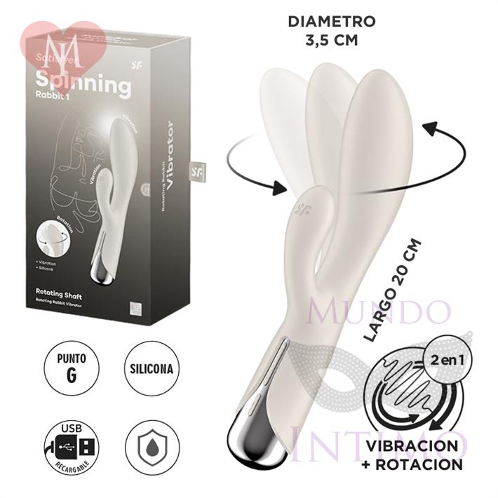 Spinning Rabbit 1 beige Estimulador de punto G con vibracion para el clitoris
