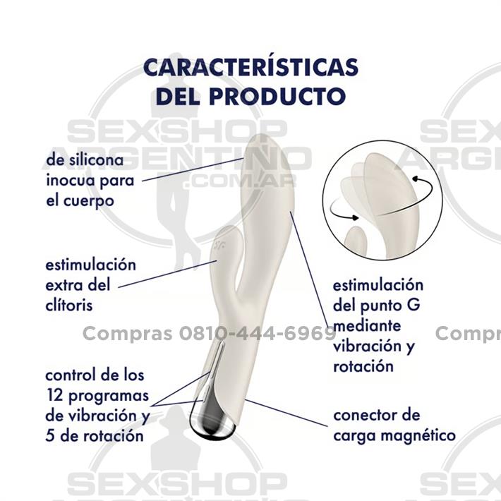 Spinning Rabbit 1 beige Estimulador de punto G con vibracion para el clitoris