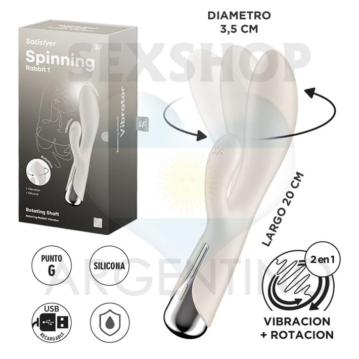 Spinning Rabbit 1 beige Estimulador de punto G con vibracion para el clitoris