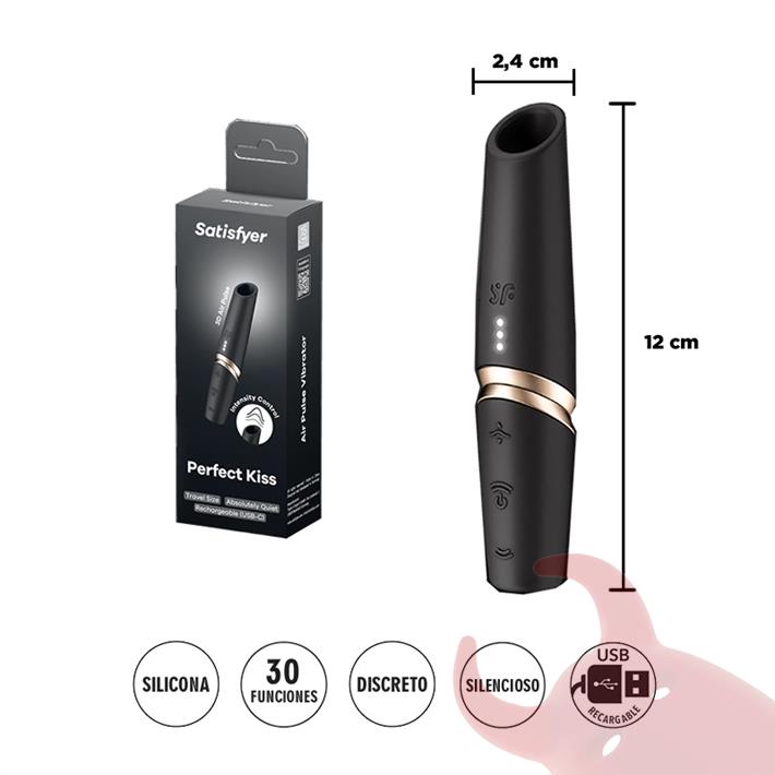  Perfect Kiss - Estimulador por ondas de presion con carga USB 
