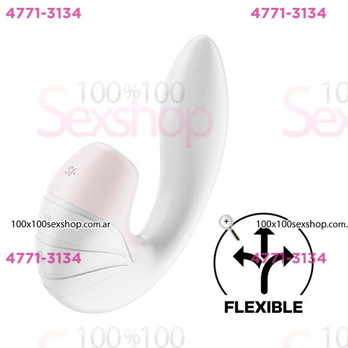 Cód: CA SS-SA-9735 - Supernova white succionador de clitoris con estimulacion de punto G y carga USB - $ 129000