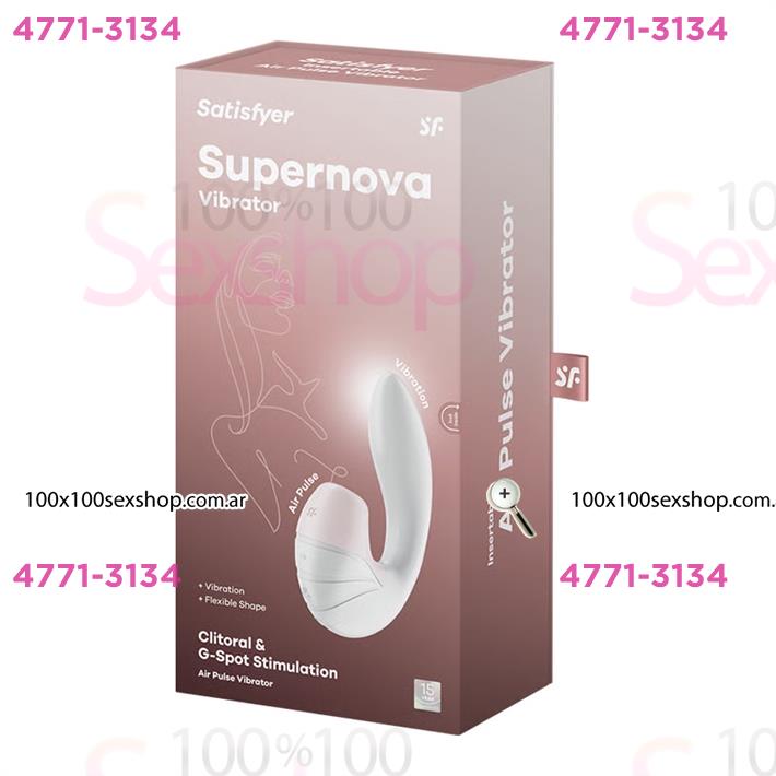 Supernova white succionador de clitoris con estimulacion de punto G y carga USB