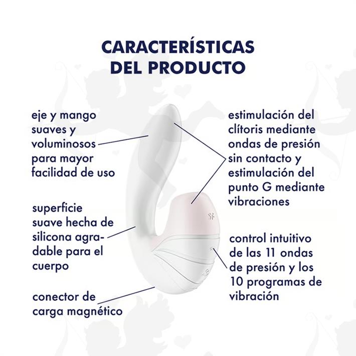 Supernova white succionador de clitoris con estimulacion de punto G y carga USB