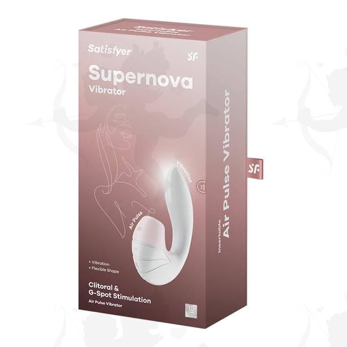 Supernova white succionador de clitoris con estimulacion de punto G y carga USB