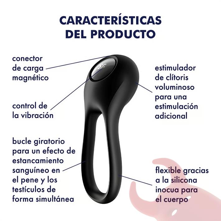 Majestic Duo Anillo para el pene de silicona innovador y flexible