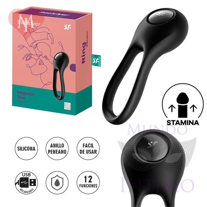Majestic Duo Anillo para el pene de silicona innovador y flexible