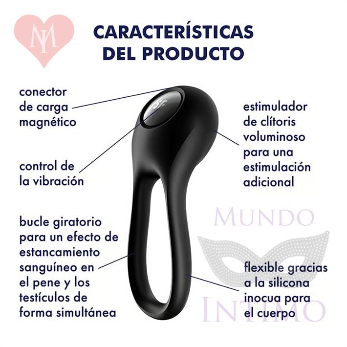 Majestic Duo Anillo para el pene de silicona innovador y flexible