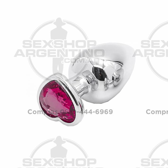 Gemini Rojo S: Joya anal Small con gema roja en forma de corazon