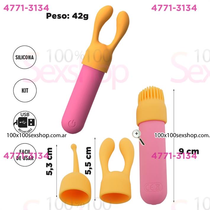 Bala vibradora con cabezales intercambiables