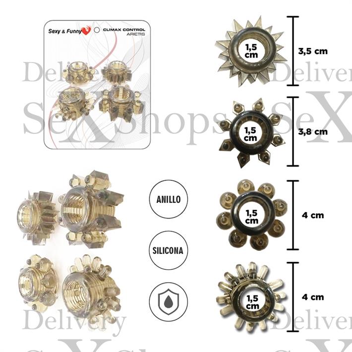  Kit de 4 anillos peneanos de silicona 