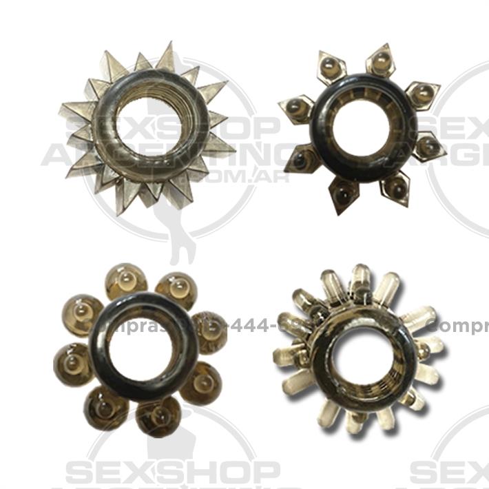 Kit de 4 anillos peneanos de silicona