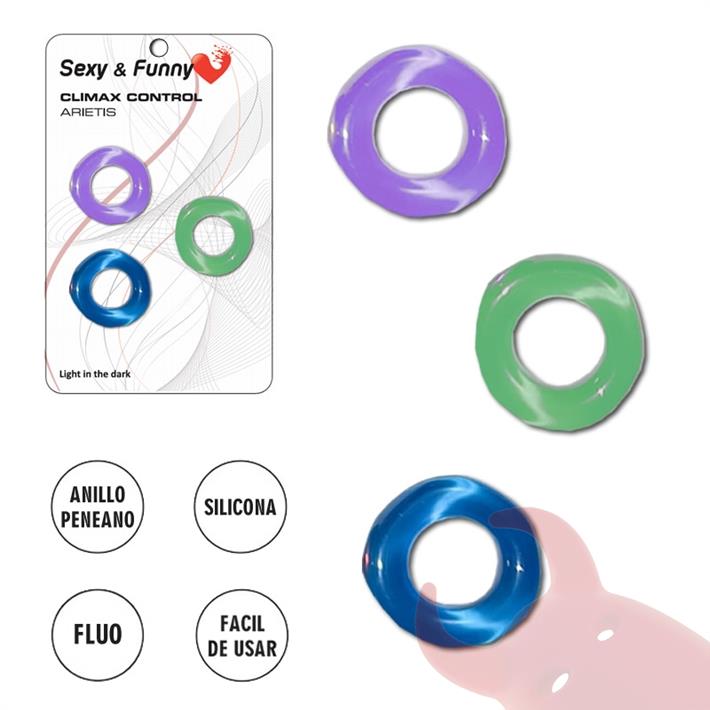  Kit de 3 anillos para retrasar la eyaculacion 