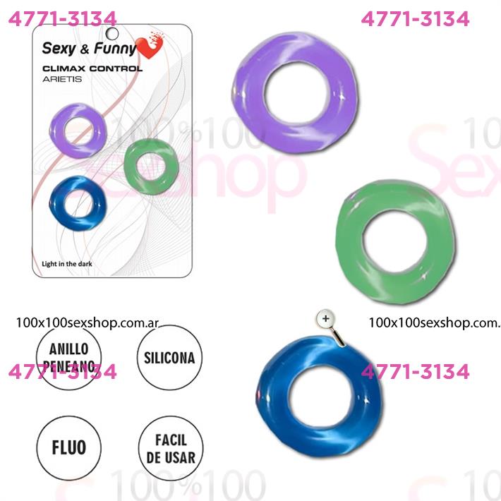 Kit de 3 anillos para retrasar la eyaculacion