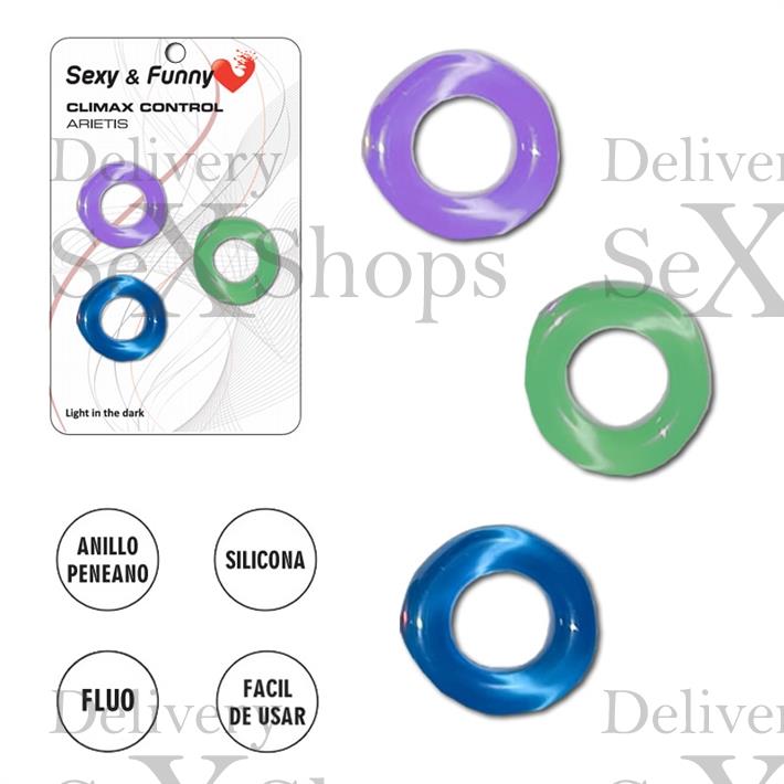  Kit de 3 anillos para retrasar la eyaculacion 