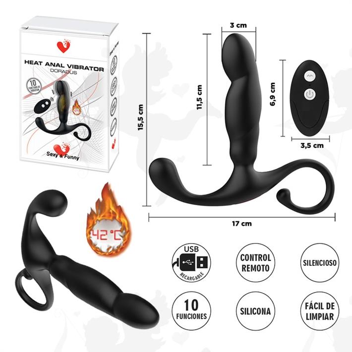 Estimulador prostatico con control remoto y fucion de calor