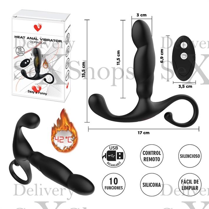  Estimulador prostatico con control remoto y fucion de calor 