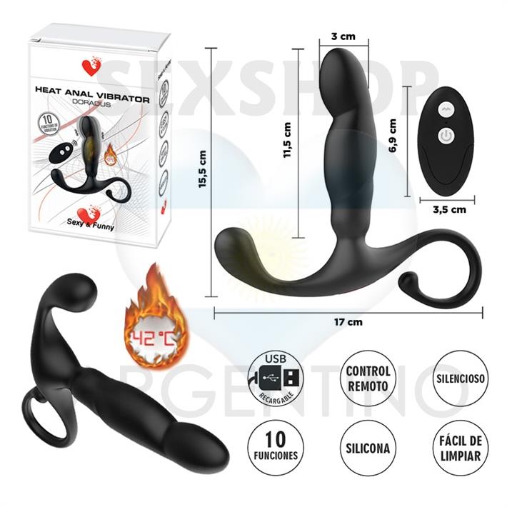 Estimulador prostatico con control remoto y fucion de calor