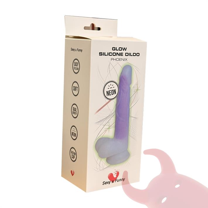Dildo de Silicona Luminoso 19 cm – Brilla en la Oscuridad