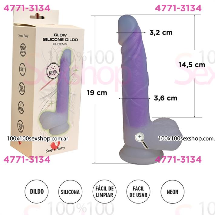 Dildo de Silicona Luminoso 19 cm – Brilla en la Oscuridad