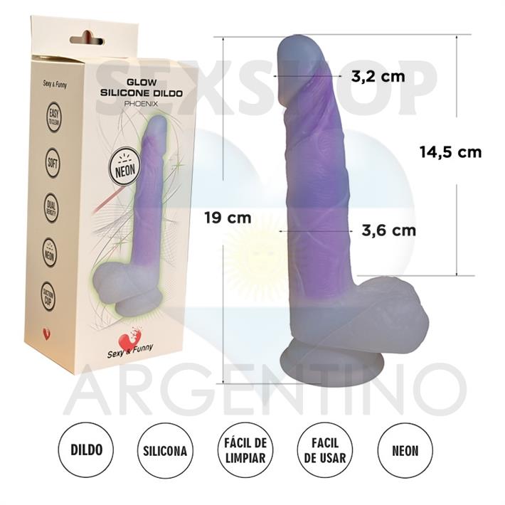Dildo de Silicona Luminoso 19 cm – Brilla en la Oscuridad