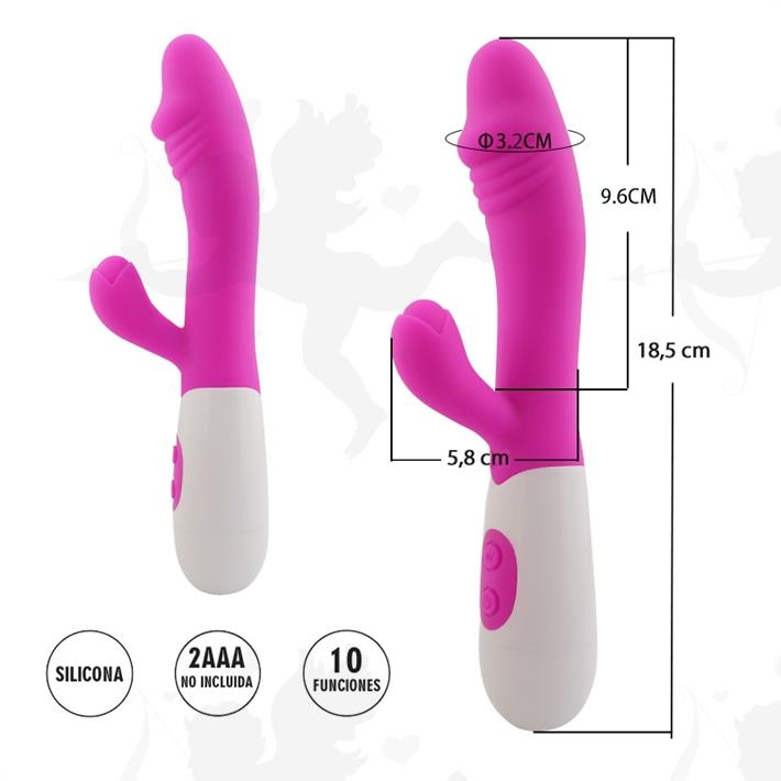 Capricornus : Vibrador con estimulador de clitoris con 10 funciones de vibracion