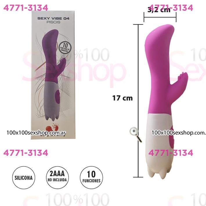 Cód: CA SS-SF-50094 - Piscis : Vibrador y estimulador de clitoris con 10 modos de vibracion - $ 41700