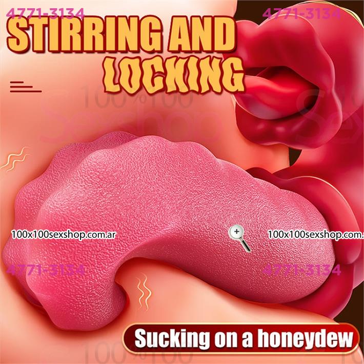 Vibrador doble con forma de lengua