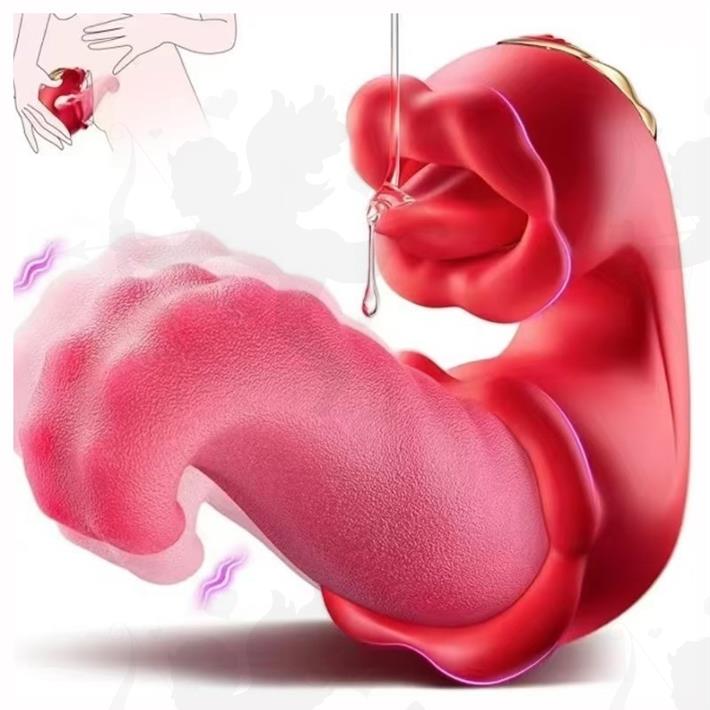 Vibrador doble con forma de lengua