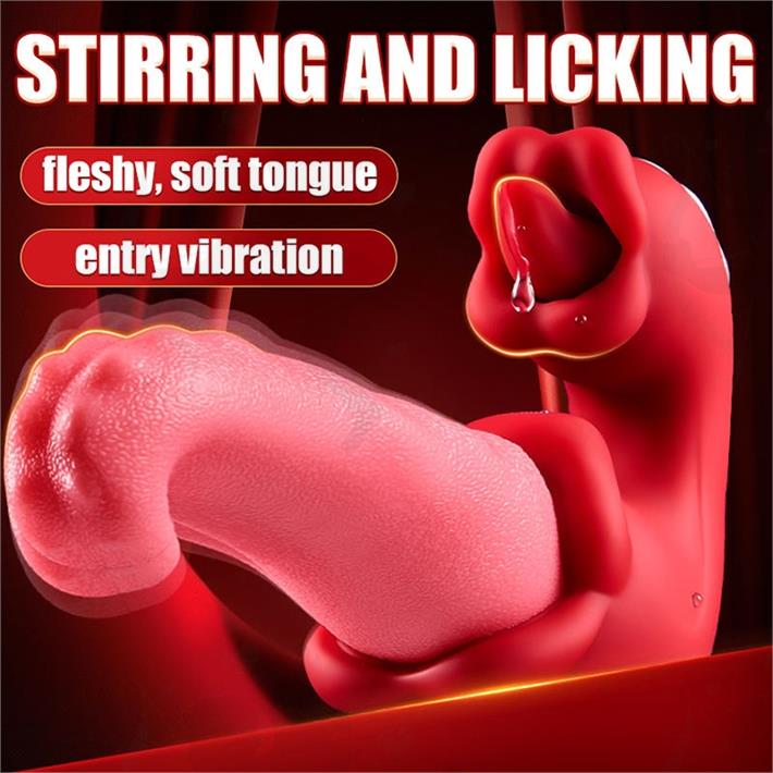 Vibrador doble con forma de lengua