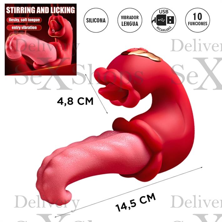 Vibrador doble con forma de lengua Vibrador doble con forma de lengua