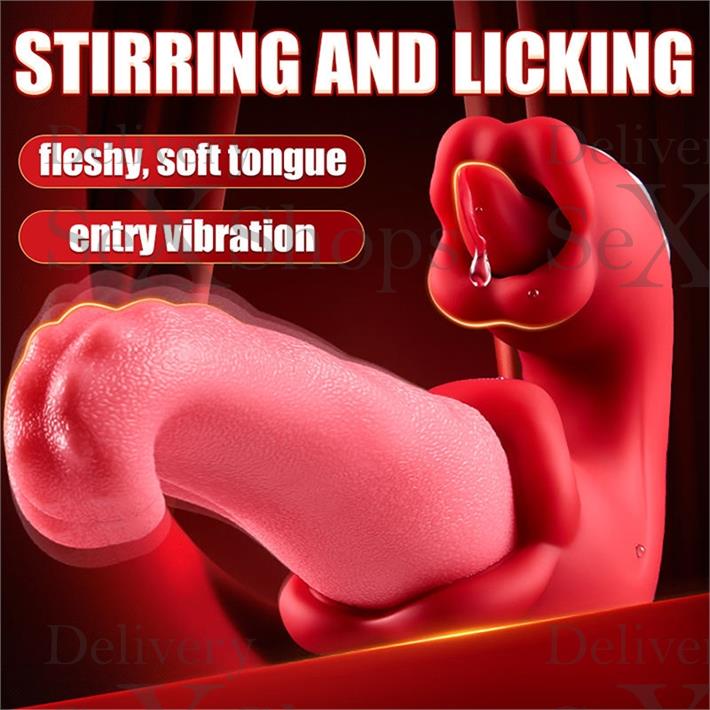 Vibrador doble con forma de lengua