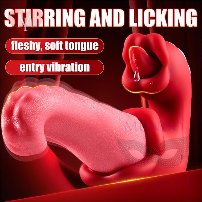 Vibrador doble con forma de lengua
