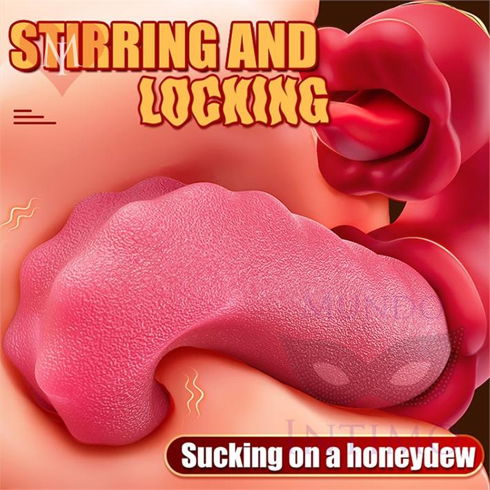 Vibrador doble con forma de lengua