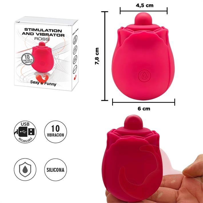  Estimulador con forma de rosa para el clitoris 