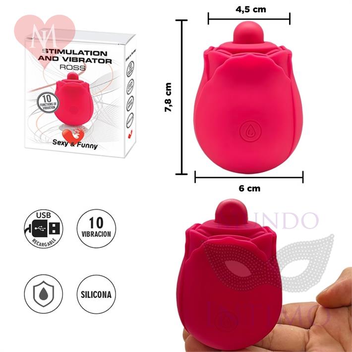  Estimulador con forma de rosa para el clitoris 
