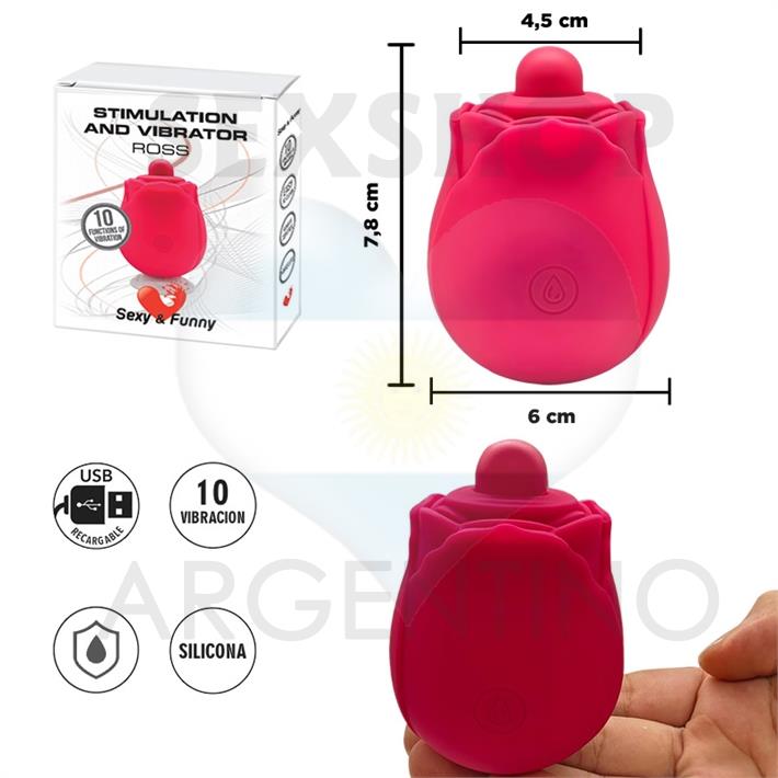 Estimulador con forma de rosa para el clitoris