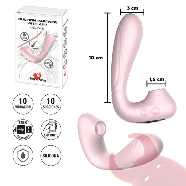  Estimulador de punto G con succionador de clitoris con control via APP y bateria recargable 