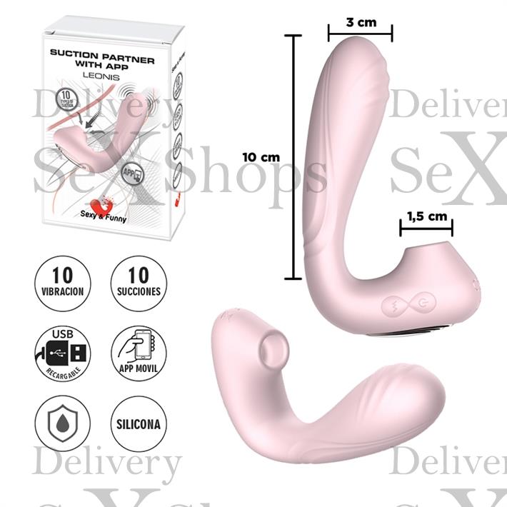  Estimulador de punto G con succionador de clitoris con control via APP y bateria recargable 