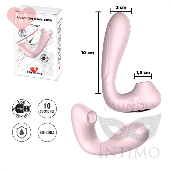  Estimulador de punto G con succionador de clitoris y bateria recargable 