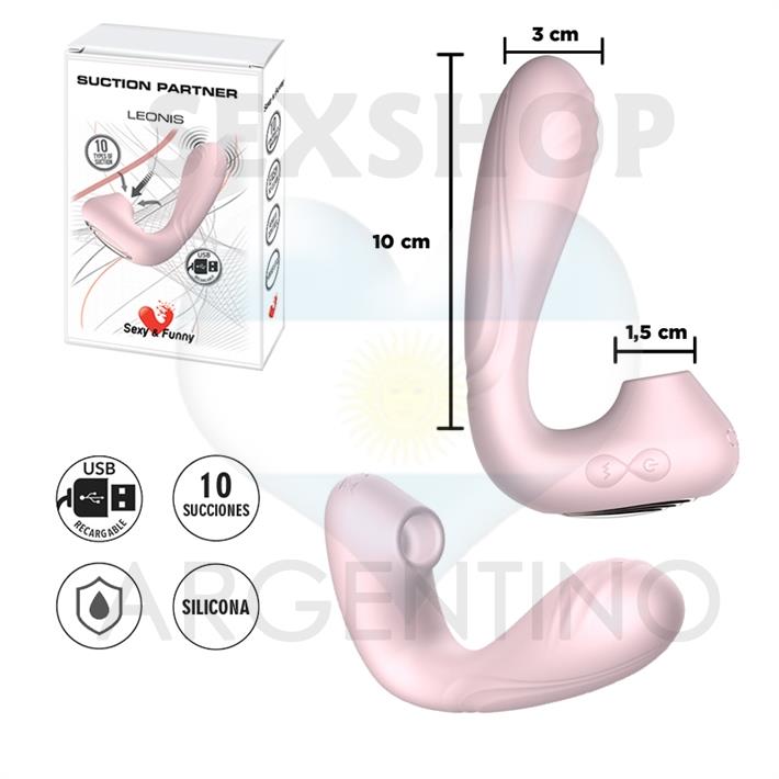 Estimulador de punto G con succionador de clitoris y bateria recargable